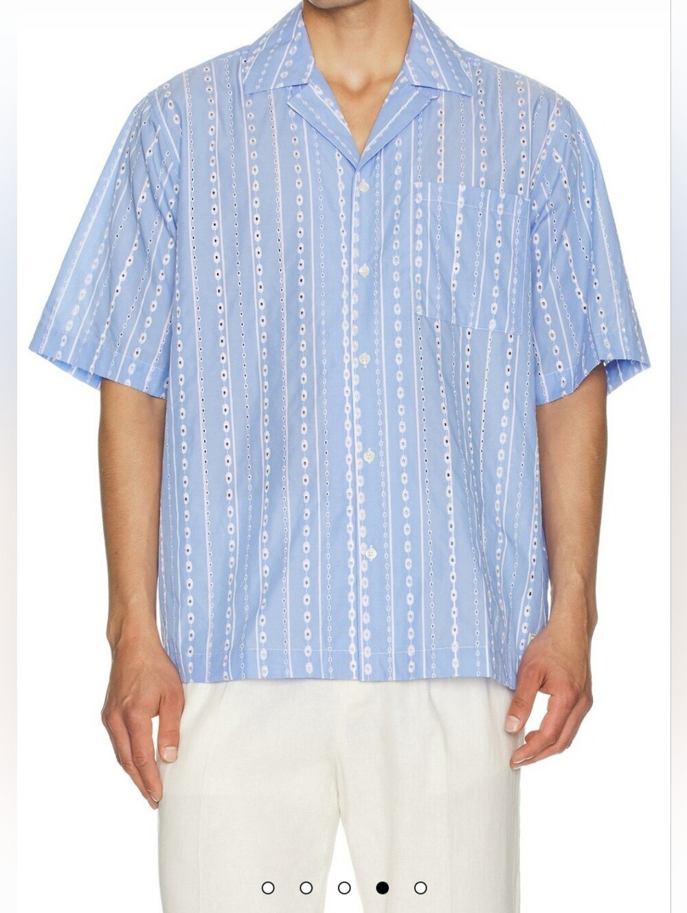 Scotch & Soda Striped Short Sleeve Shirt in Sky Blue